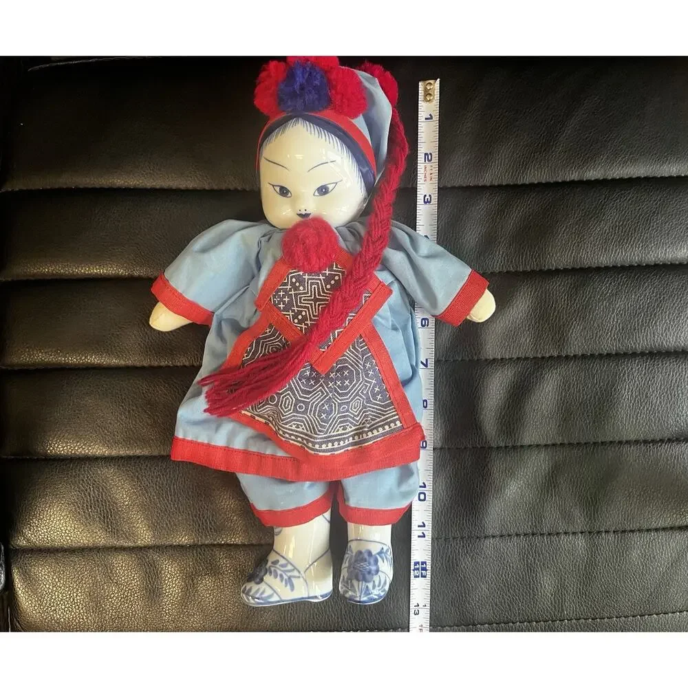 Vintage Pier 1 Chinese Doll in Traditional Decorative Outfit Doll 12”